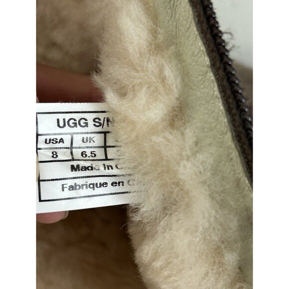 UGG Australia Size 8 “1895 Retro” Cargo Tall Zip Brown Boots Womens shearling - Picture 2 of 16